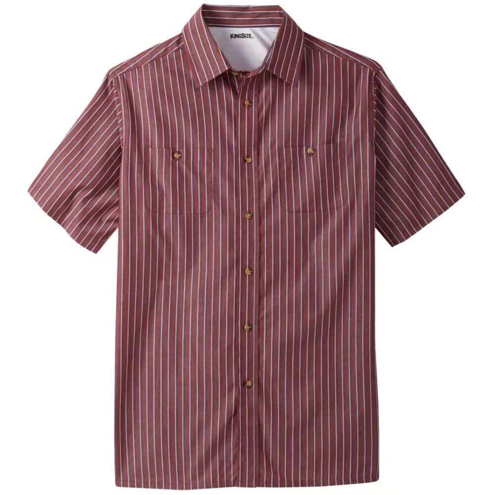 KingSize KingSize Men's Big & Tall Striped Short-Sleeve Sport Shirt
